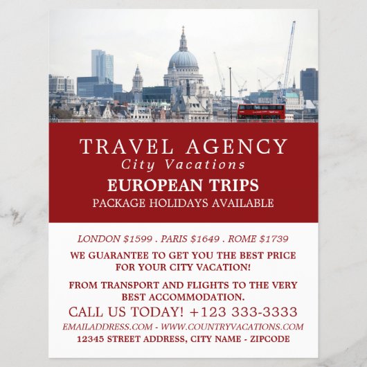 St Paul's Cathedral, London City, Reiseagentur Flyer (Vorne)