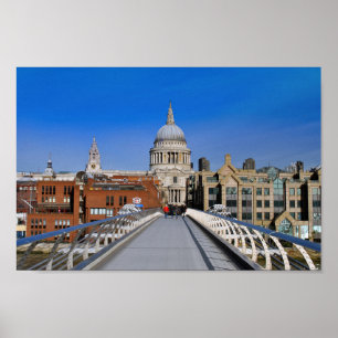 St. Paul's Cathedral London Millennium Bridge Poster