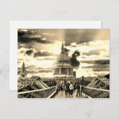 St. Paul's Cathedral, London Sepia Postkarte (Vorne/Hinten)