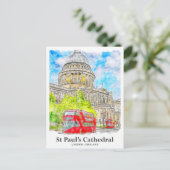St Paul's Cathedral London Travel Watercolor Postkarte (Stehend Vorderseite)