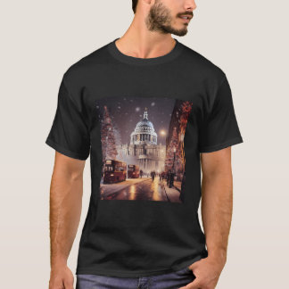 St Paul's Cathedral London Viktorianisch Weihnacht T-Shirt