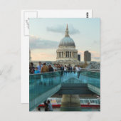 St. Paul's Cathedral und Millennium Bridge, London Postkarte (Vorne/Hinten)