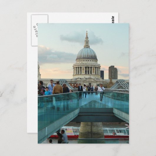 St. Paul's Cathedral und Millennium Bridge, London Postkarte (Vorne/Hinten)