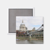'St.Paul's Cathedral, von der Millennium Bridge Magnet (Vorderseite/Rückseite)