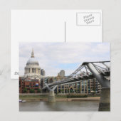 'St.Paul's Cathedral, von der Millennium Bridge Postkarte (Vorne/Hinten)