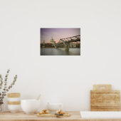 St. Pauls Kathedrale in der Abenddämmerung Poster (Küche)