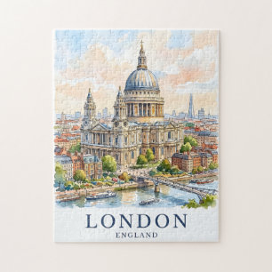 St Paul's Kathedrale London Aquarell Reise Kunst Puzzle