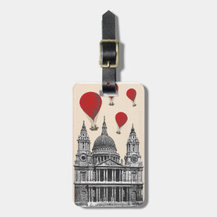 St. Pauls Kathedrale und Red Hot Air Balloons Gepäckanhänger