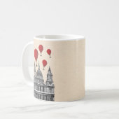 St. Pauls Kathedrale und Red Hot Air Balloons Kaffeetasse (Vorderseite Links)