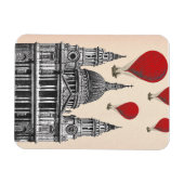 St. Pauls Kathedrale und Red Hot Air Balloons Magnet (Horizontal)