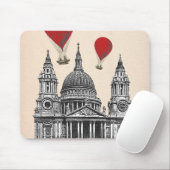 St. Pauls Kathedrale und Red Hot Air Balloons Mousepad (Mit Mouse)