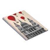 St. Pauls Kathedrale und Red Hot Air Balloons Notizblock (Rechte Seite)