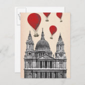 St. Pauls Kathedrale und Red Hot Air Balloons Postkarte (Vorne/Hinten)