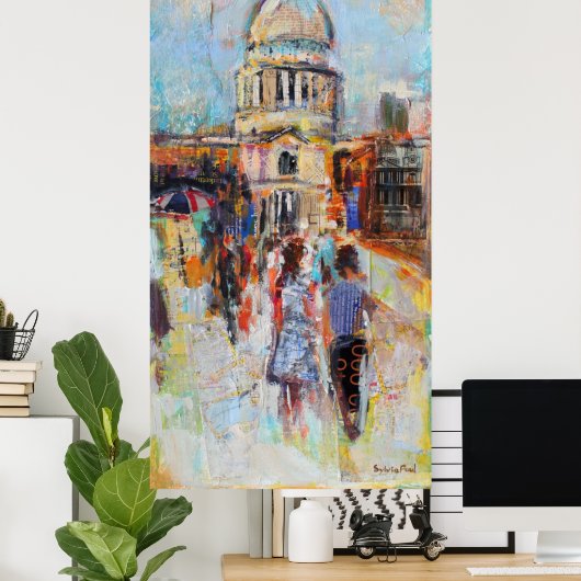 St. Paul's von der Millenium Bridge Poster (Heimbüro)