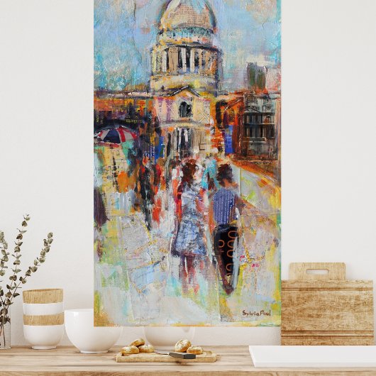 St. Paul's von der Millenium Bridge Poster (Küche)