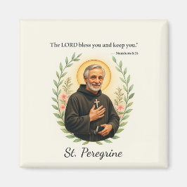 St. Peregrine Feast Day Blessings Watercolor Wreat Magnet