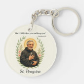 St. Peregrine Feast Day Blessings Watercolor Wreat Schlüsselanhänger (Rückseite)