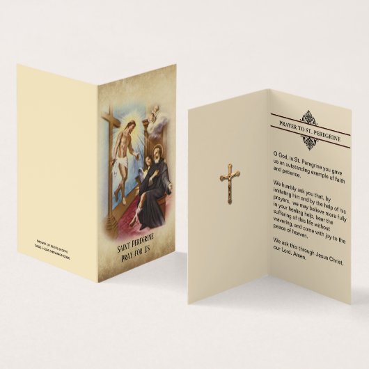 St. Peregrine Patron Cancer Patient Holy Cards Visitenkarten (Innenseite und Außenseite)