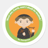 St. Peregrine Runder Aufkleber (Vorderseite)