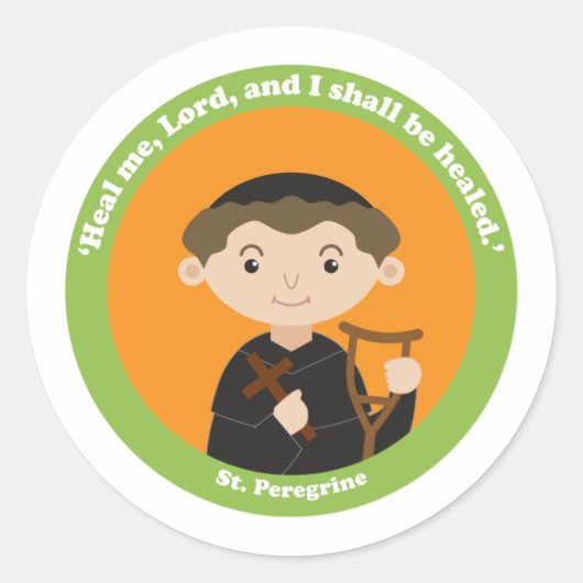 St. Peregrine Runder Aufkleber (Vorderseite)