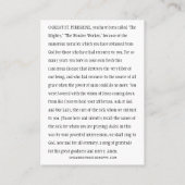 St. Peregrine Schutzheilige der Krebserkrankung Visitenkarte (Rückseite)