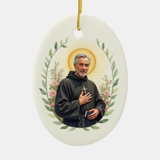 St Peregrine Watercolor Keramik Ornament (Vorne)