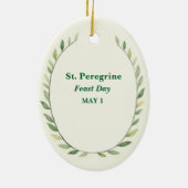 St Peregrine Watercolor Keramik Ornament (Hinten)