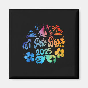 St. Pete Beach Florida 2025 Gefärbte Krawatte Magnet