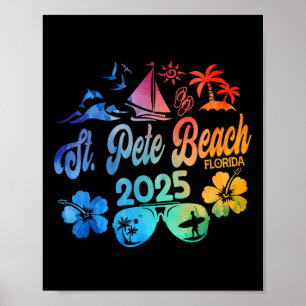 St. Pete Beach Florida 2025 Gefärbte Krawatte Poster