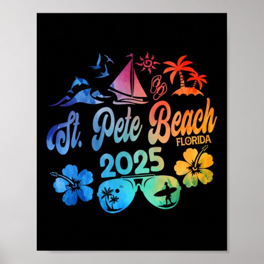 St. Pete Beach Florida 2025 Gefärbte Krawatte Poster (Vorne)