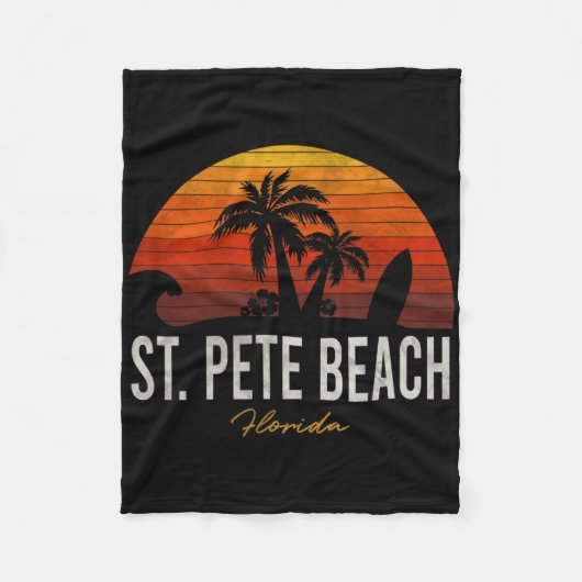 St Pete Beach Florida Fl Palms Vacation Surf Sonne Fleecedecke (Vorderseite)
