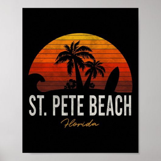 St Pete Beach Florida Fl Palms Vacation Surf Sonne Poster (Vorne)