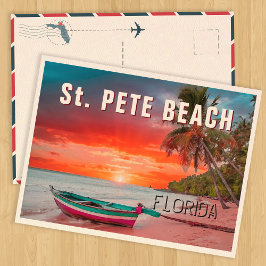 St Pete Beach Florida Palm Tree Beach Vintag Postkarte