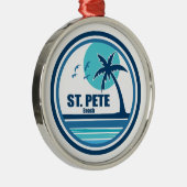 St. Pete Beach Florida Palm Tree Birds Ornament Aus Metall (Rechts)