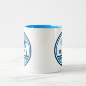 St. Pete Beach Florida Palm Tree Birds Zweifarbige Tasse (Mittel)