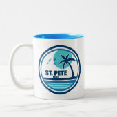 St. Pete Beach Florida Palm Tree Birds Zweifarbige Tasse (Links)
