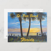 "ST. PETE BEACH FLORIDA PALMS POSTCARD" POSTKARTE (Vorne/Hinten)