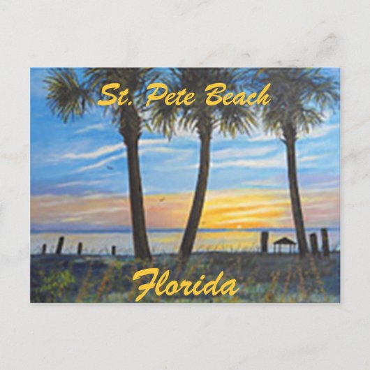 "ST. PETE BEACH FLORIDA PALMS POSTCARD" POSTKARTE (Vorderseite)