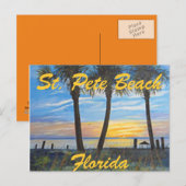 "ST. PETE BEACH FLORIDA PALMS POSTKARTE (Vorne/Hinten)