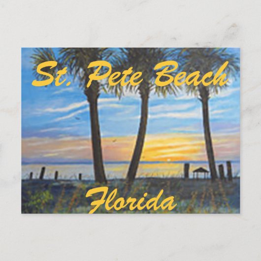 "ST. PETE BEACH FLORIDA PALMS POSTKARTE (Vorderseite)