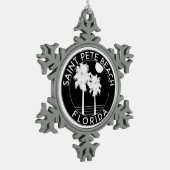 St. Pete Beach Florida Petersburg Schneeflocken Zinn-Ornament (Links)