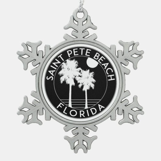 St. Pete Beach Florida Petersburg Schneeflocken Zinn-Ornament (Vorderseite)