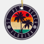 St Pete Beach Florida Retro Palm Tree Travel 80er Keramik Ornament (Vorne)