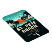 St Pete Beach Florida Retro Sunset Palm Tree 60er Magnet (Rechte Seite)
