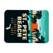 St Pete Beach Florida Retro Sunset Palm Tree 60er Magnet (Horizontal)