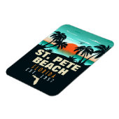 St Pete Beach Florida Retro Sunset Palm Tree 60er Magnet (Linke Seite)