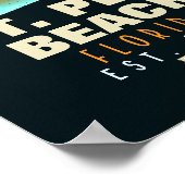 St Pete Beach Florida Retro Sunset Palm Tree 60er Poster (Ecke)