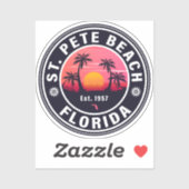 St Pete Beach Florida Retro Sunset Souvenirs 60er Aufkleber (Blatt)