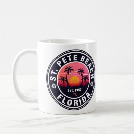 St Pete Beach Florida Retro Sunset Souvenirs 60er Kaffeetasse (Links)