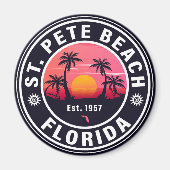 St Pete Beach Florida Retro Sunset Souvenirs 60er Magnet (Vorne)